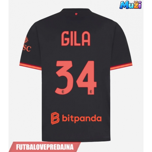Lacne Muži Futbalové dres AC Milan Mario Gila #34 2026-27 Krátky Rukáv - Tretina